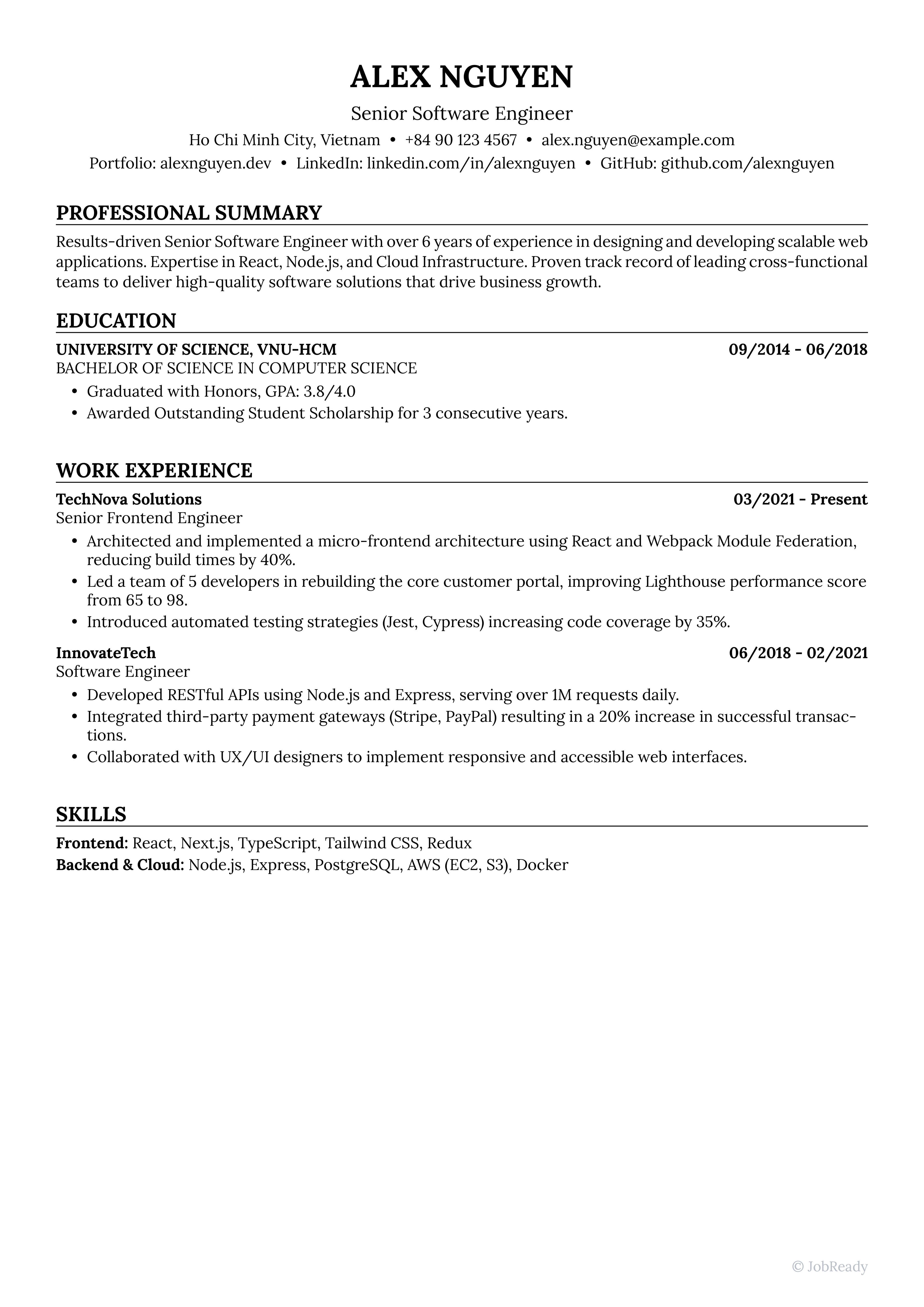 Harvard Classic Resume Template